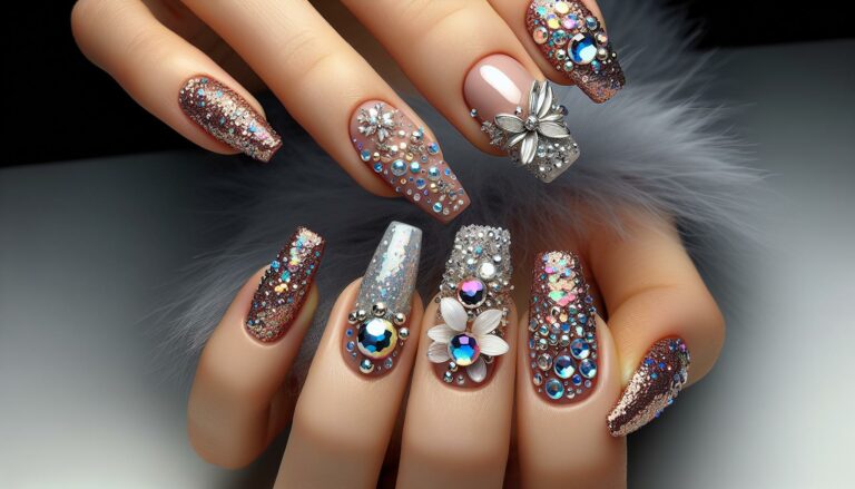 Nail Art for New Years: Sparkle with Gems & Studs